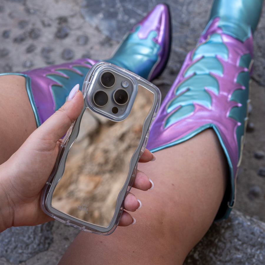 xoxo Wildhearts - Wavy mirror case Transparant - iPhone 14 Plus