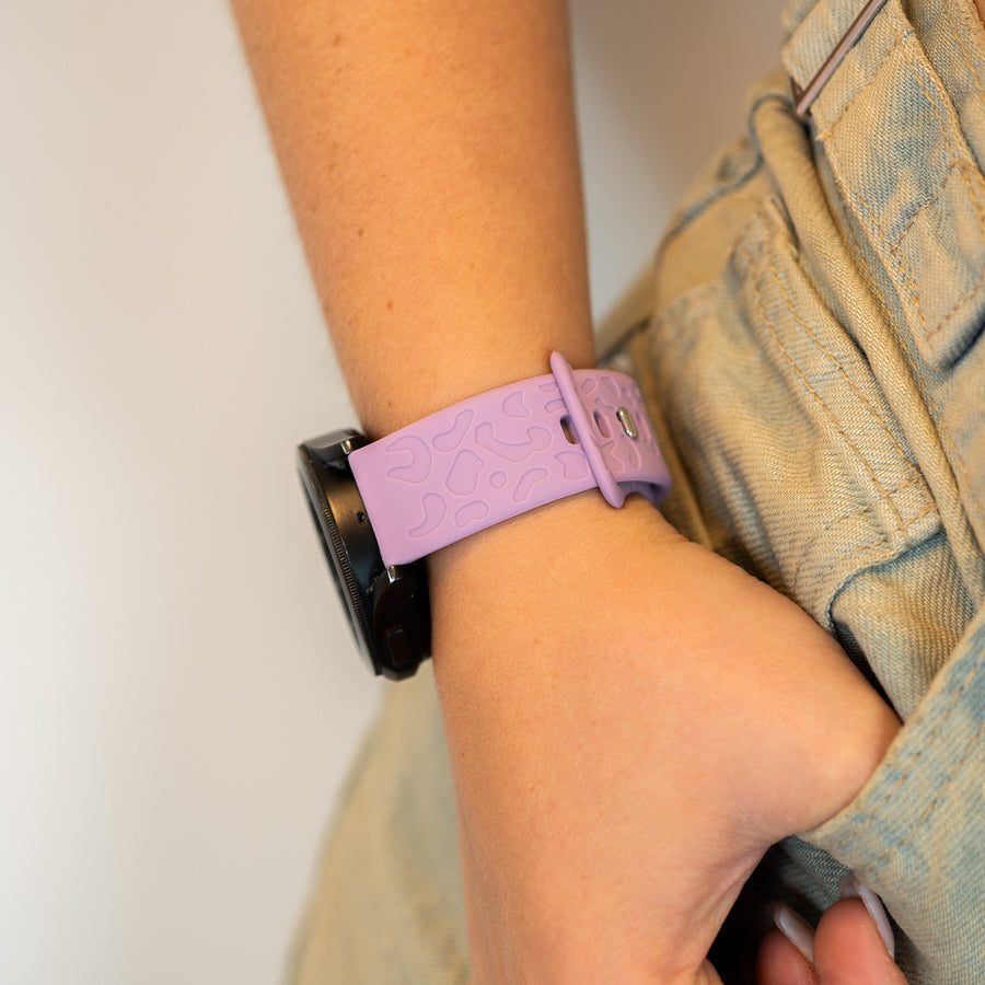 xoxo Wildhearts - Amazfit GTR 42mm siliconen bandje Leopard Print - lilac