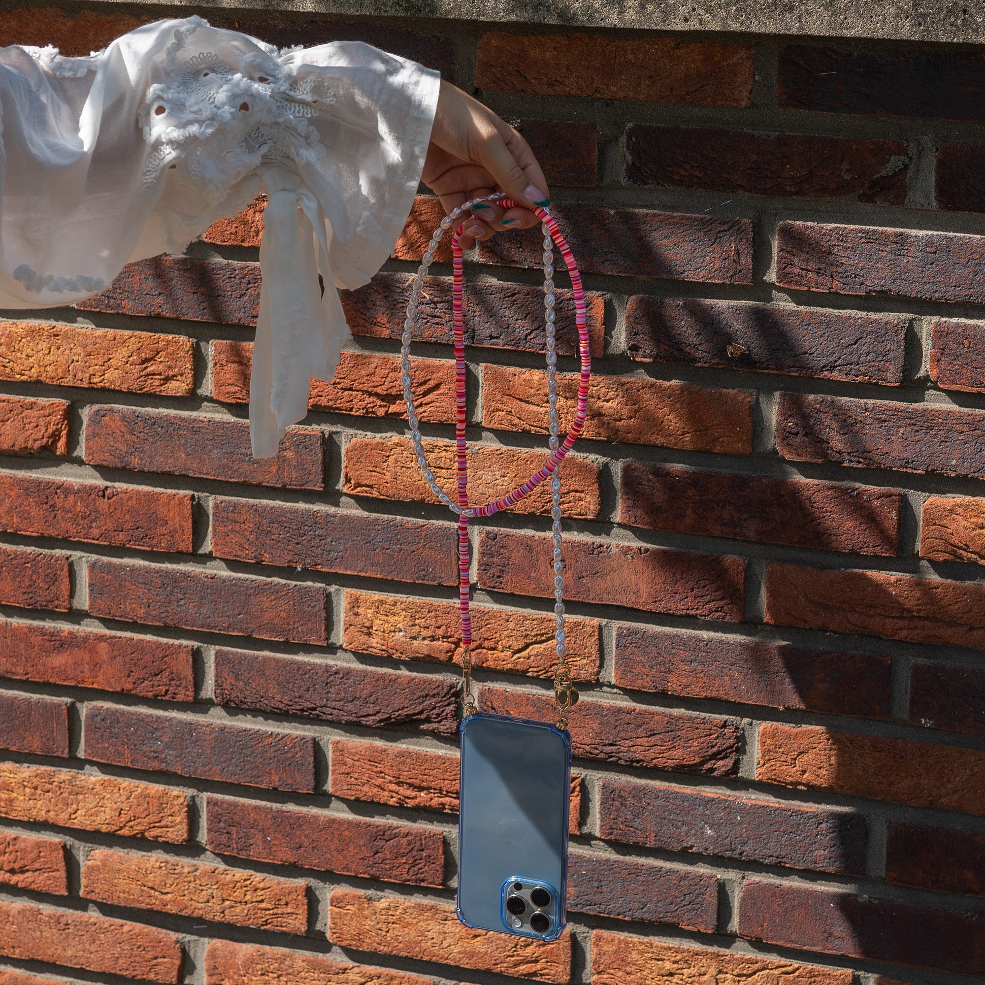 xoxo Wildhearts - iPhone 15 - Island Girl Cord Case Blue - Long Cord