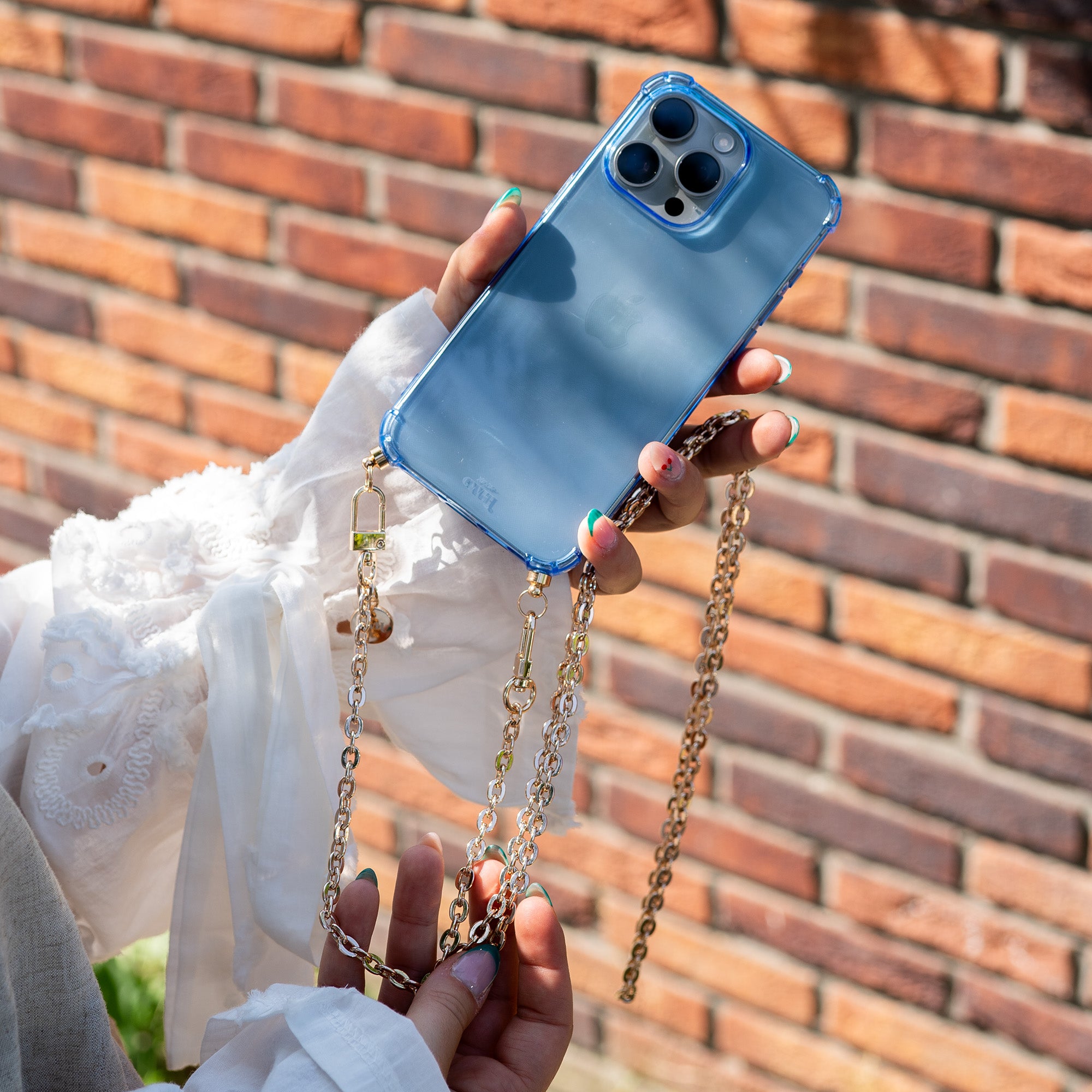 xoxo Wildhearts - iPhone 14 Pro Max - Dreamy Cord Case Blue - Long Cord