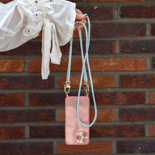 xoxo Wildhearts - iPhone 14 Pro - Aqua Pink Cord Case Pink