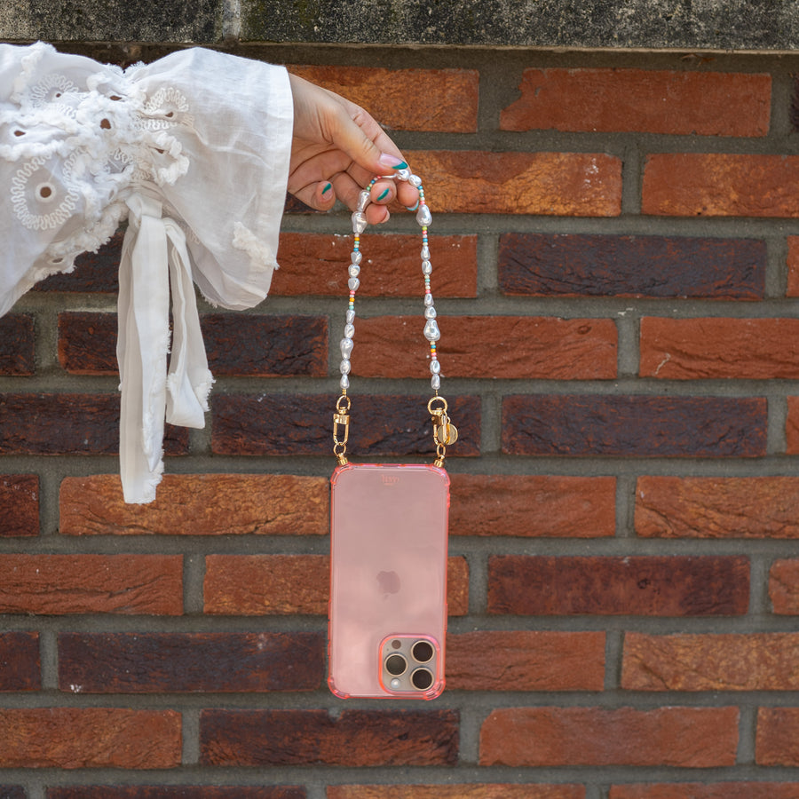 xoxo Wildhearts - iPhone 15 Pro Max - Beachy Vibes Cord Case Pink - Short Cord