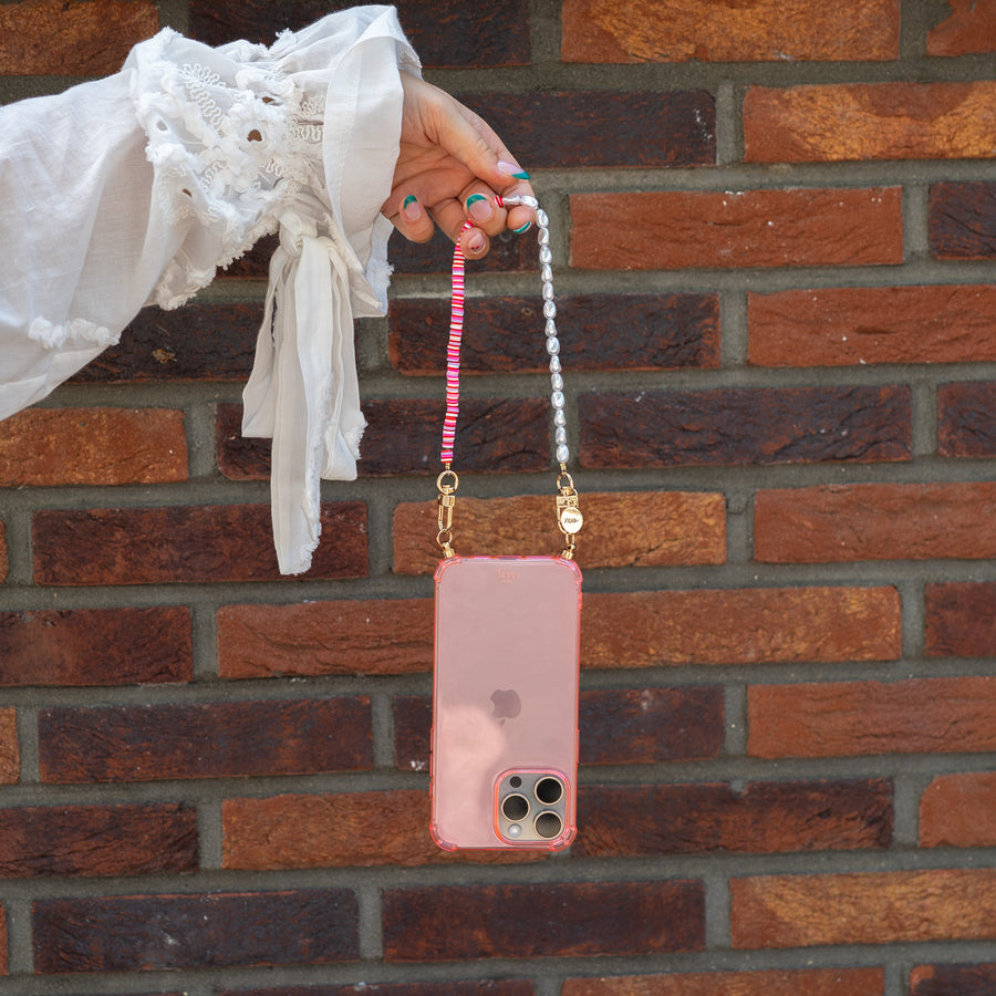 xoxo Wildhearts - iPhone 15 - Island Girl Cord Case Pink - Short Cord