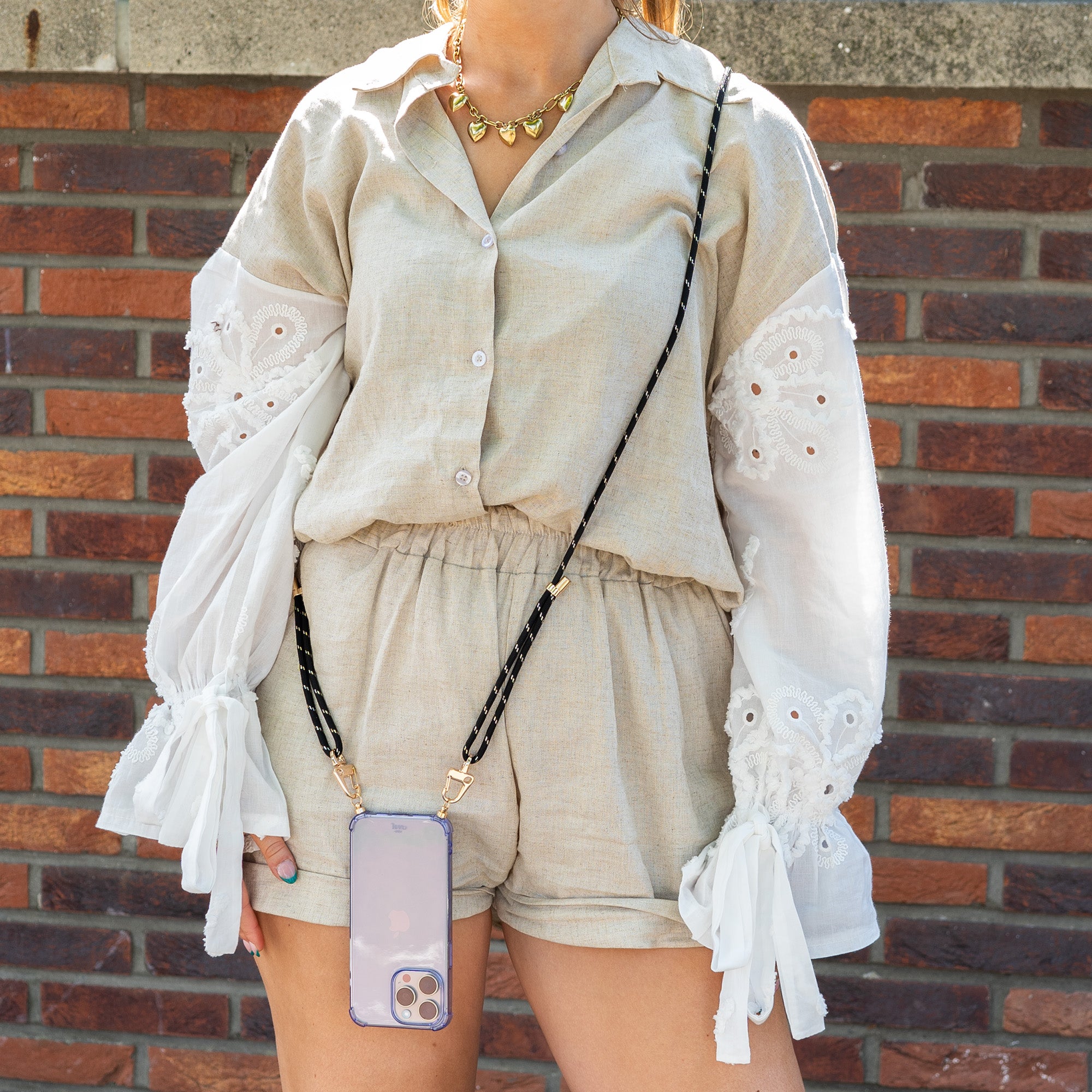 xoxo Wildhearts - iPhone 12 - Gold Goddess Cord Case Purple