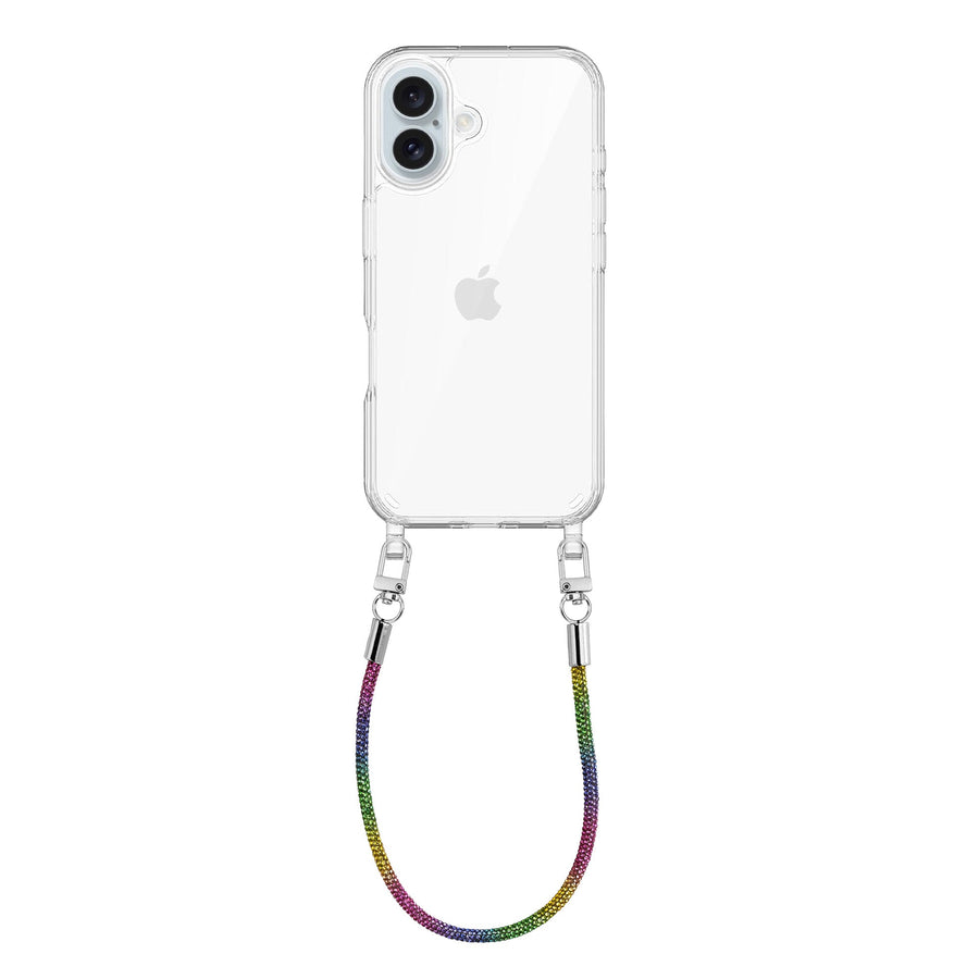 iPhone 17 - Rainbow Diamonds Transparant Cord Case