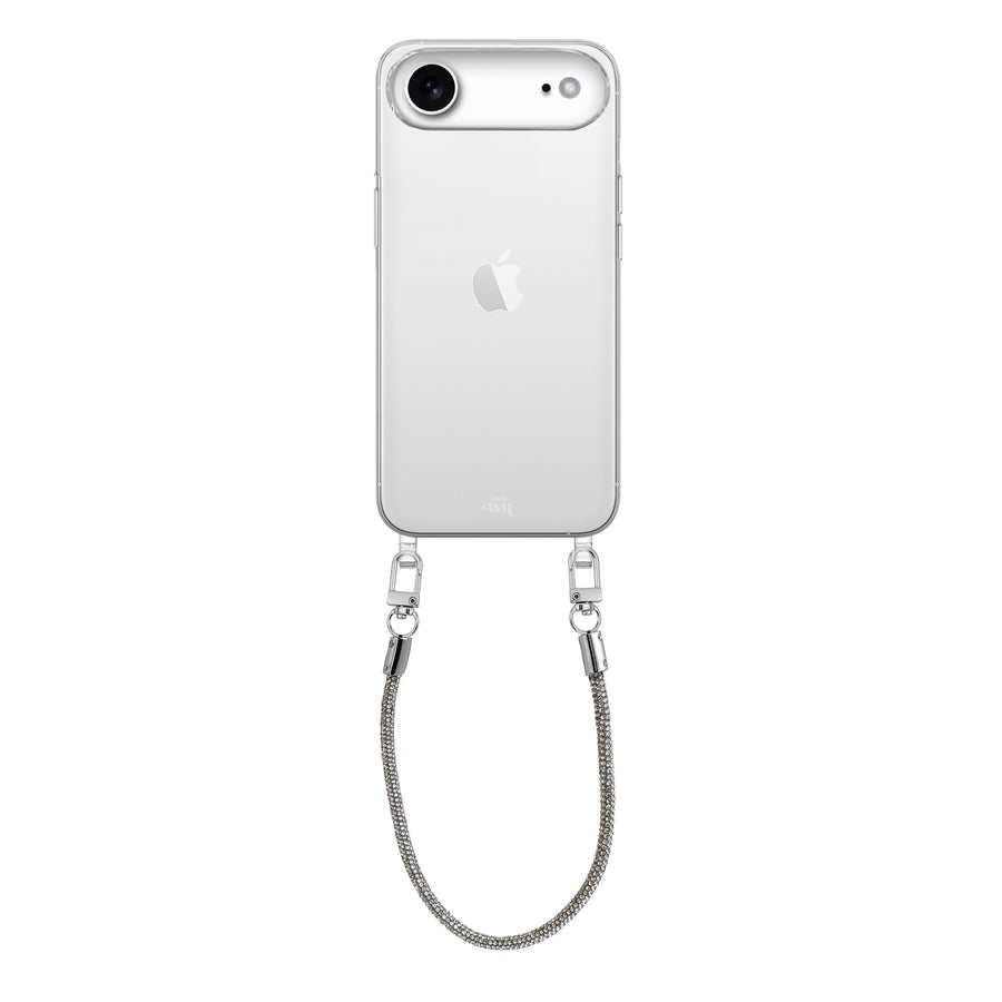 iPhone 17 Air - Silver Diamonds Transparant Cord Case