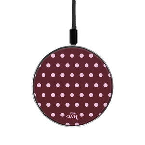 xoxo Wildhearts Wireless Charger - Polka Dots (Burgundy)