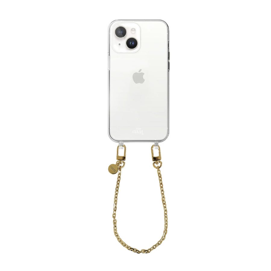 xoxo Wildhearts - iPhone 15 - Dreamy Transparant Cord Case - Short Cord