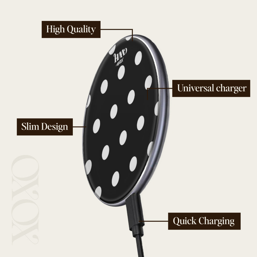 xoxo Wildhearts Wireless Charger - Polka Dots (Black)