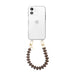Funky Hearts (Dark Brown) Transparant Cord Case - iPhone 12