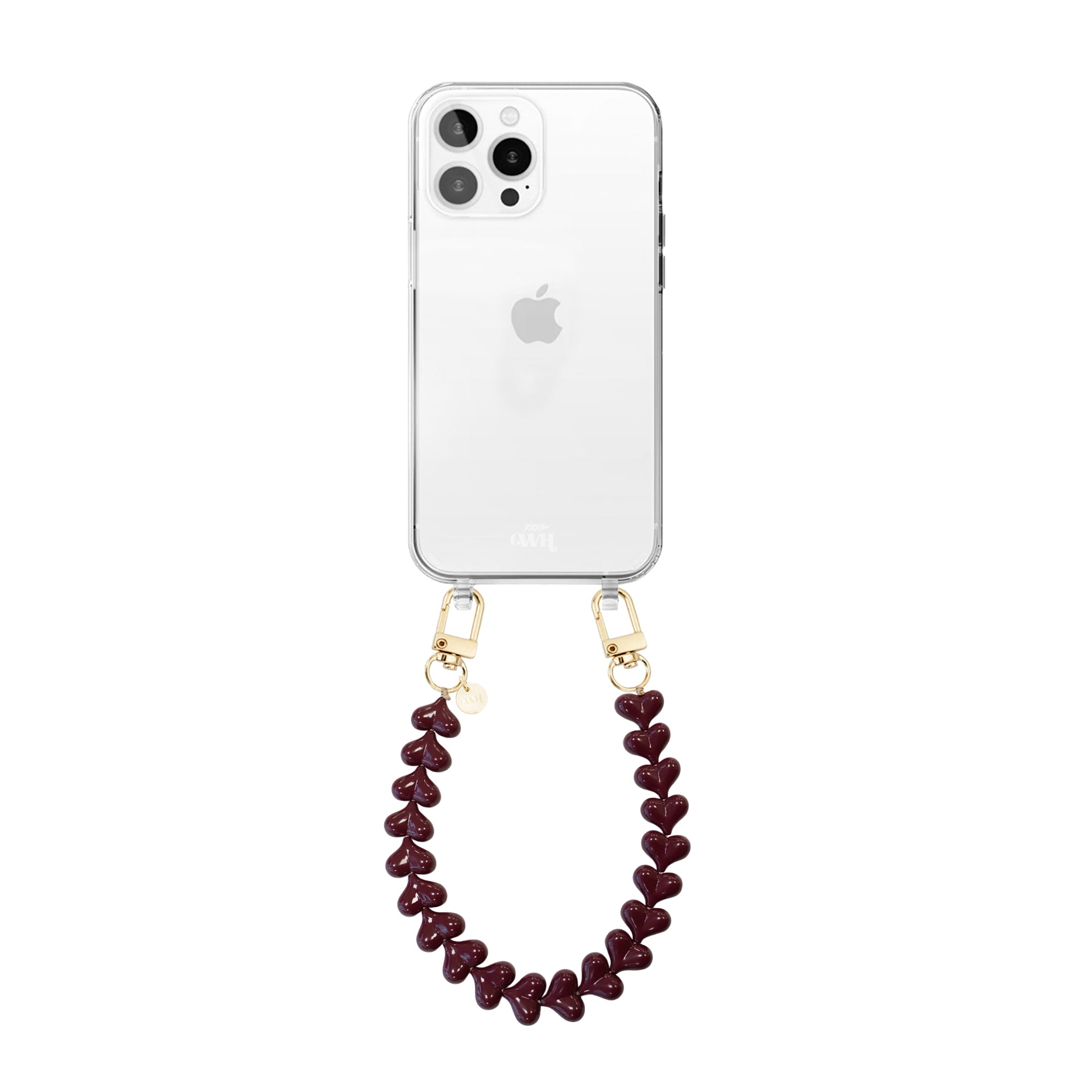 Funky Hearts (Burgundy) Transparant Cord Case