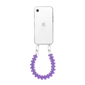 xoxo Wildhearts - iPhone XR - Funky Hearts (Purple) Transparant Cord Case