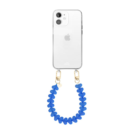 xoxo Wildhearts - iPhone 11 - Funky Hearts (Denim Blue) Transparant Cord Case