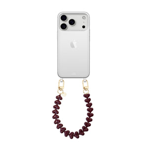 xoxo Wildhearts iPhone 17 Pro Max - Funky Hearts (Burgundy) Transparant Cord Case