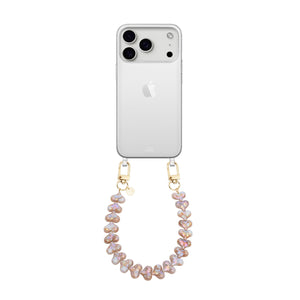 xoxo Wildhearts iPhone 17 Pro Max - Funky Hearts (Champagne Pearl) Transparant Cord Case