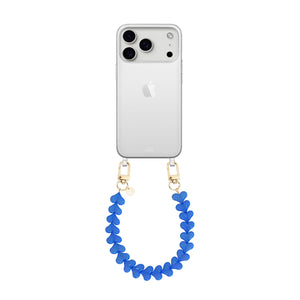 xoxo Wildhearts iPhone 17 Pro Max - Funky Hearts (Denim Blue) Transparant Cord Case