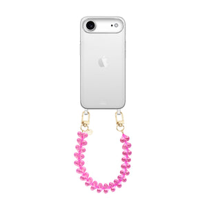 xoxo Wildhearts iPhone 17 Air - Funky Hearts (Transparent Pink) Transparant Cord Case