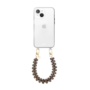 xoxo Wildhearts iPhone 13 - Funky Hearts (Leopard) Transparant Cord Case
