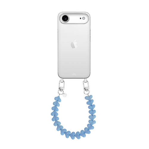 xoxo Wildhearts iPhone 17 Air - Funky Hearts (Light Blue) Transparant Cord Case