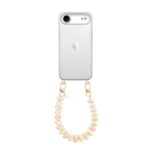 xoxo Wildhearts iPhone 17 Air - Funky Hearts (Pink & Yellow Metallic) Transparant Cord Case