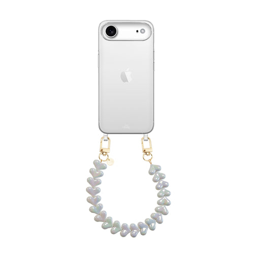 xoxo Wildhearts iPhone 17 Air - Funky Hearts (White Metal) Transparant Cord Case