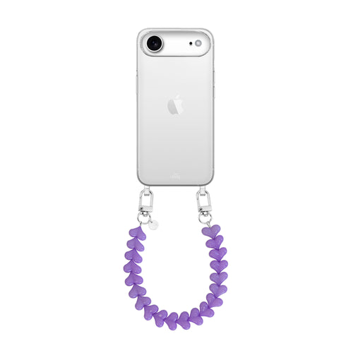 xoxo Wildhearts iPhone 17 Air - Funky Hearts (Purple) Transparant Cord Case