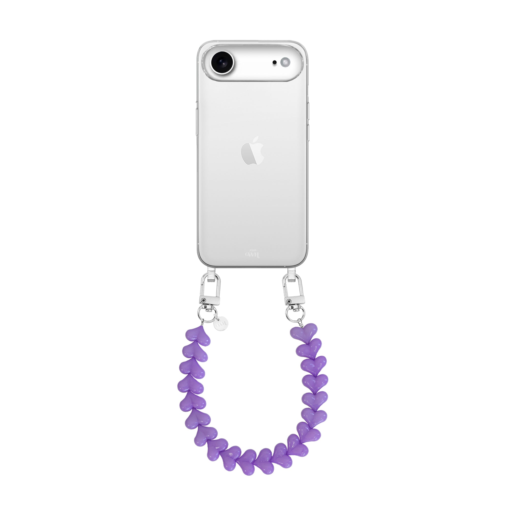 xoxo Wildhearts iPhone 17 Air - Funky Hearts (Purple) Transparant Cord Case