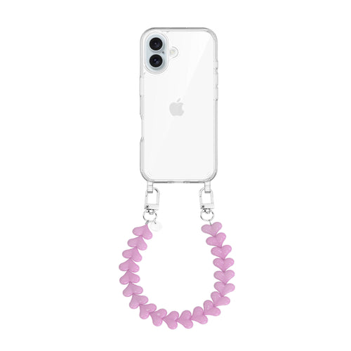 xoxo Wildhearts iPhone 17 - Funky Hearts (Pink) Transparant Cord Case