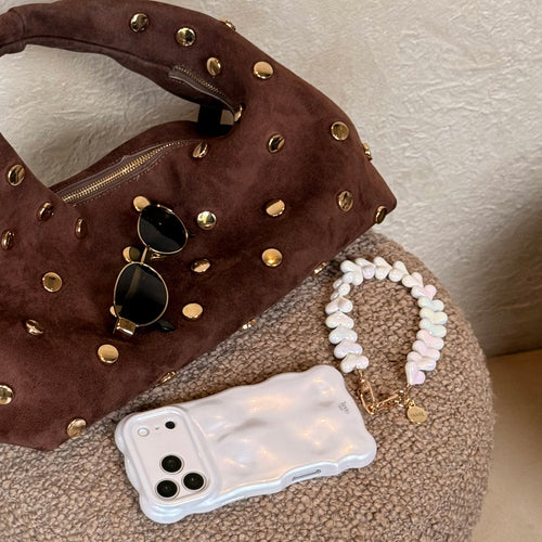 Bubbly case White - Funky Hearts Cord (White metallic)