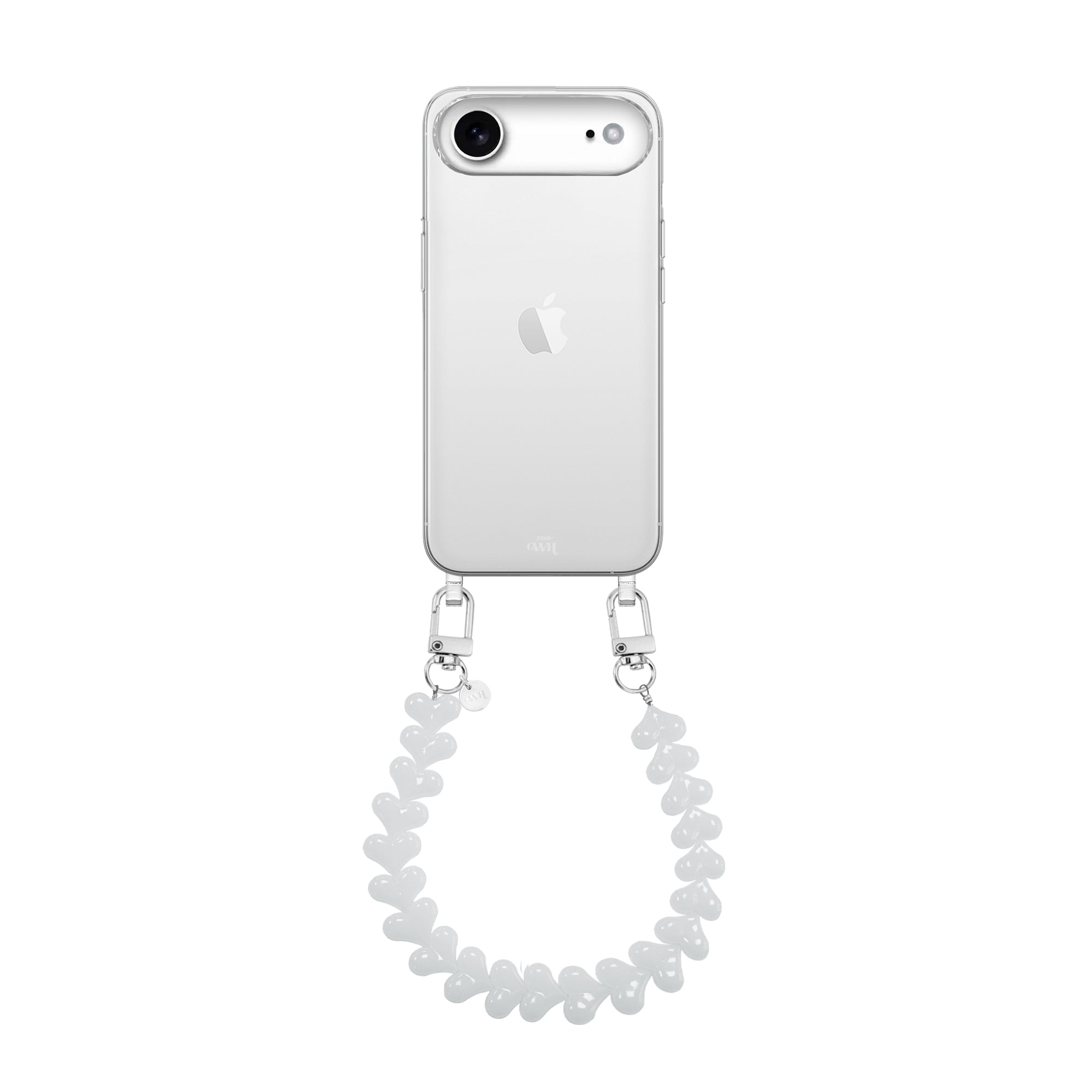 xoxo Wildhearts iPhone 17 Air - Funky Hearts (White) Transparant Cord Case