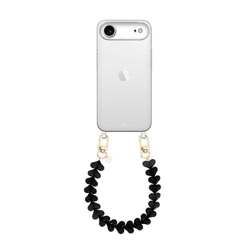 xoxo Wildhearts iPhone 17 Air - Funky Hearts (Black) Transparant Cord Case
