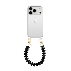 xoxo Wildhearts iPhone 17 Pro Max - Funky Hearts (Black) Transparant Cord Case