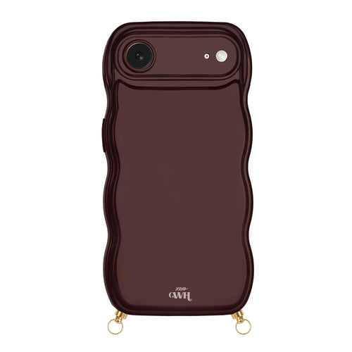 xoxo Wildhearts Glossy Wavy Cord Case Burgundy - iPhone 17 Air