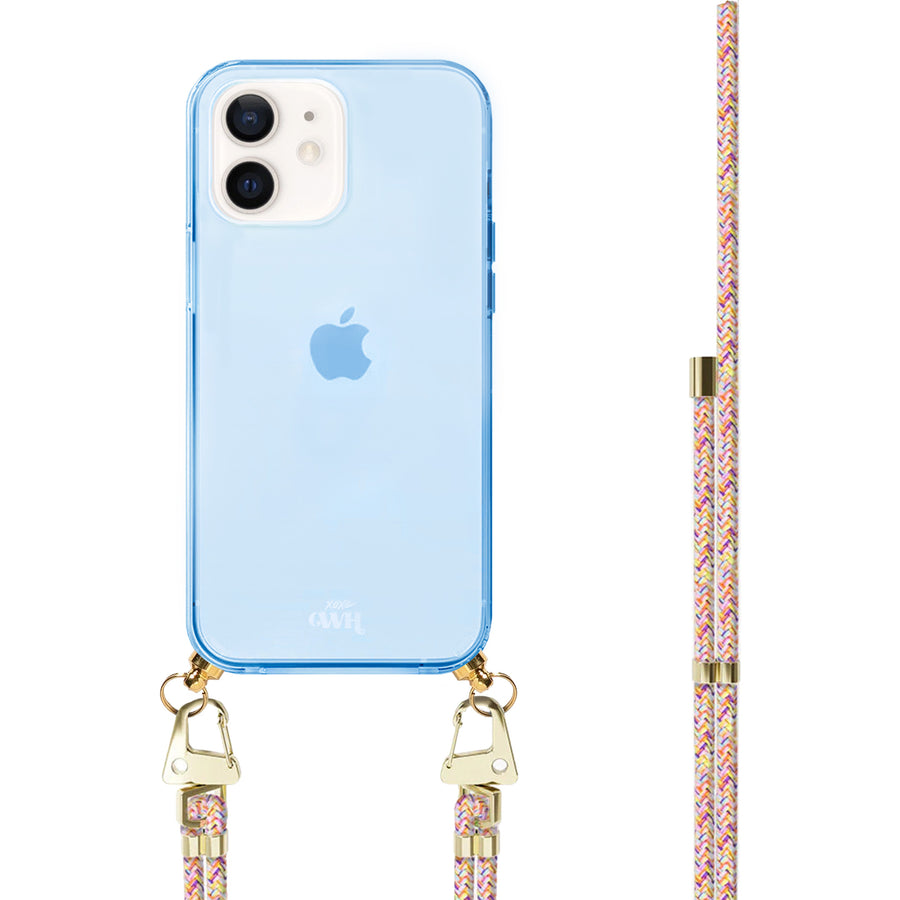 xoxo Wildhearts - iPhone 12 - Rainbow Vibes Cord Case Blue