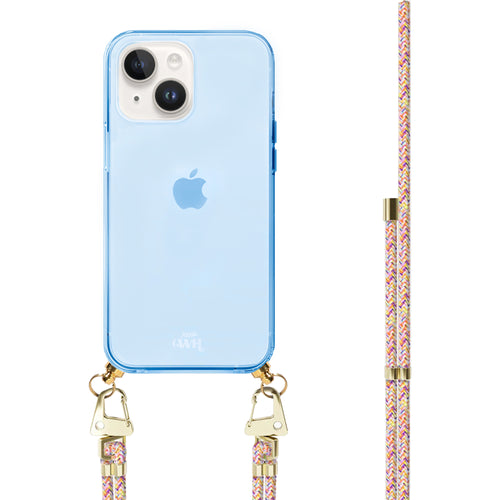 xoxo Wildhearts - iPhone 13 - Rainbow Vibes Cord Case Blue