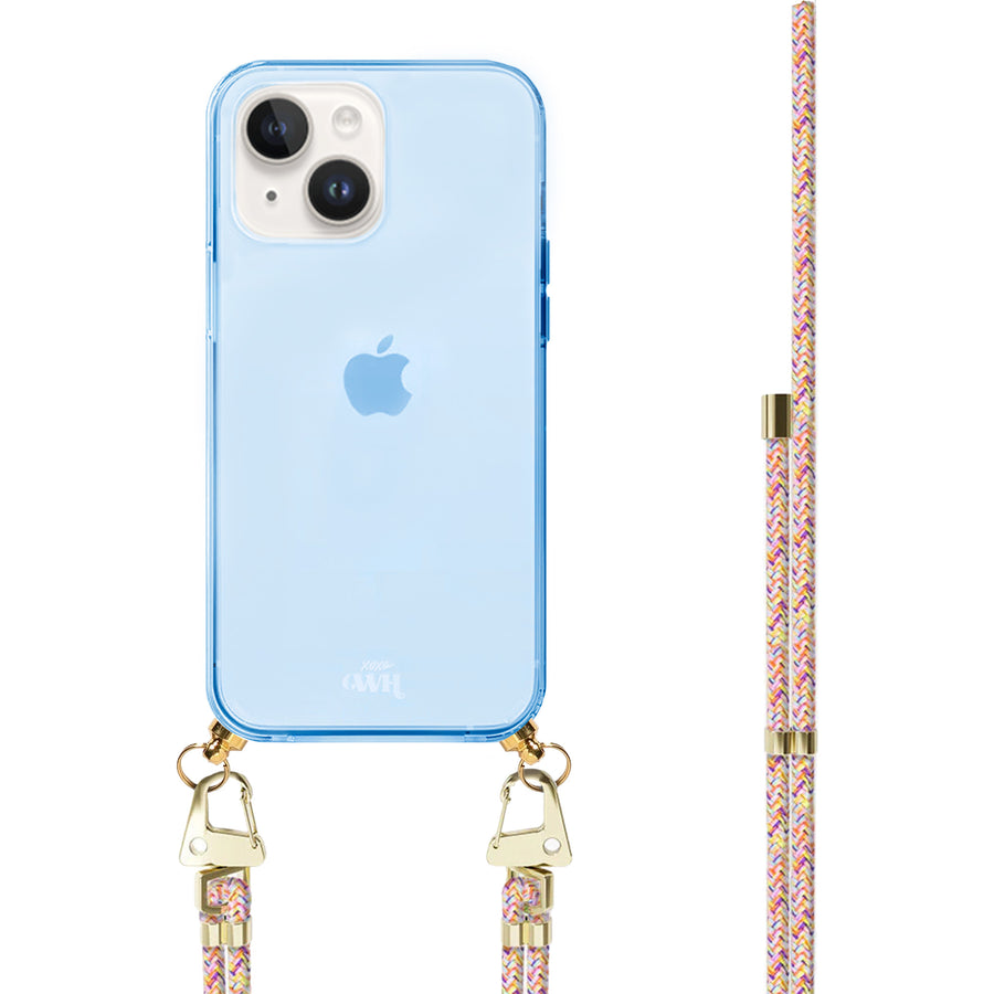 xoxo Wildhearts - iPhone 13 - Rainbow Vibes Cord Case Blue