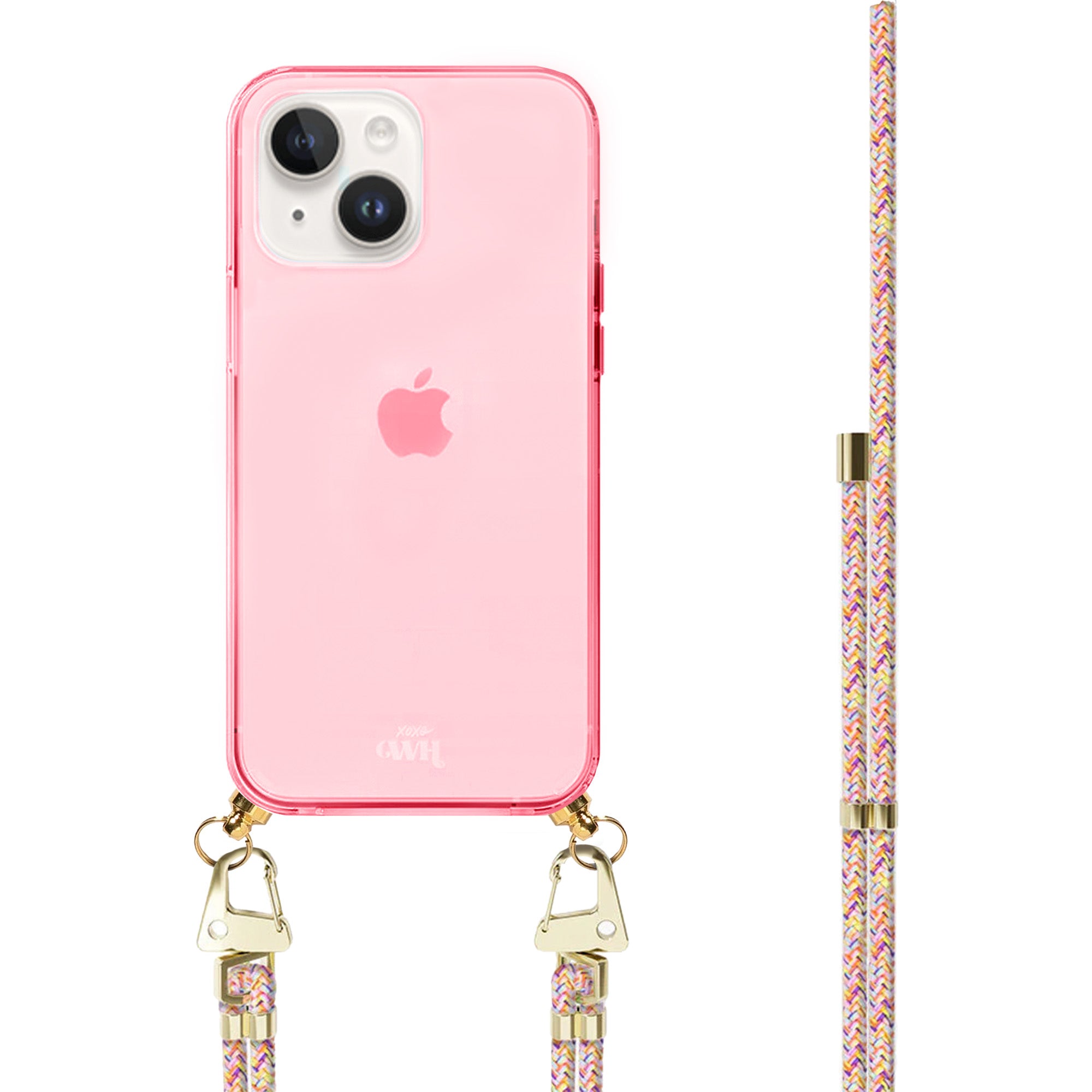xoxo Wildhearts - iPhone 13 - Rainbow Vibes Cord Case Pink