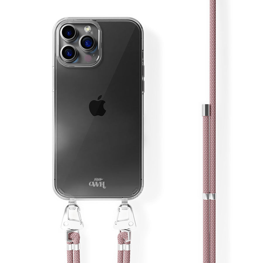 iPhone 15 Pro Max - Pink Vibs Transparent Cord Case