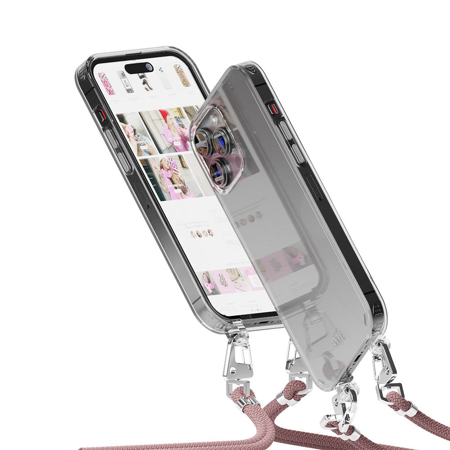 iPhone 15 Pro - Pink Vibes Transparant Cord Case