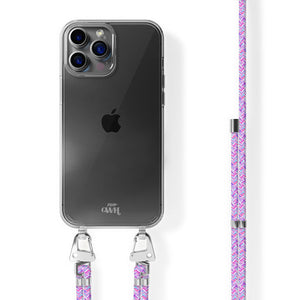 xoxo Wildhearts - iPhone 15 Pro - Purple Fever Transparant Cord Case
