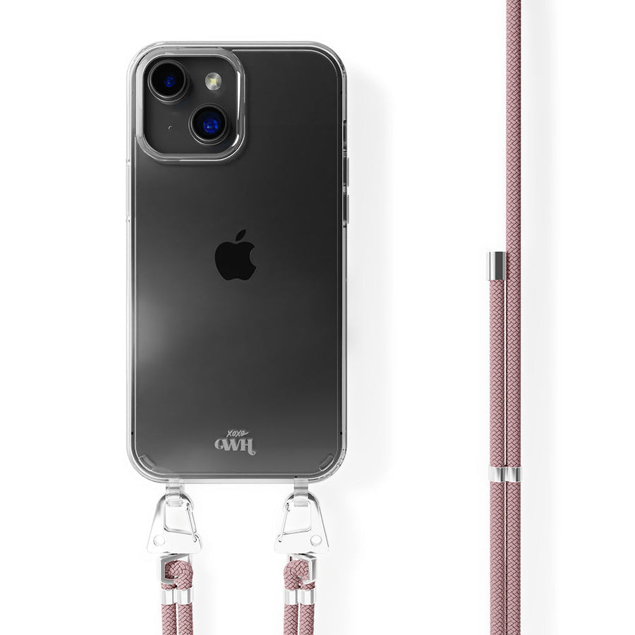 iPhone 15 - Pink Vibes transparentes Kabelgehäuse