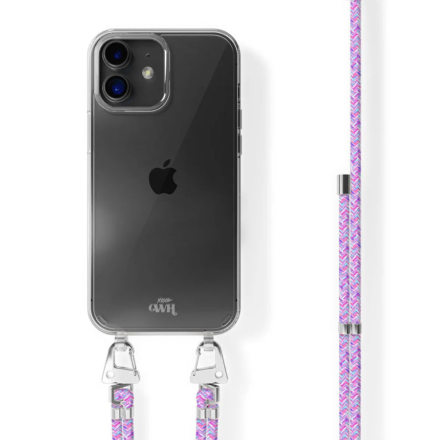 xoxo Wildhearts - iPhone 12 - Purple Fever Transparant Cord Case