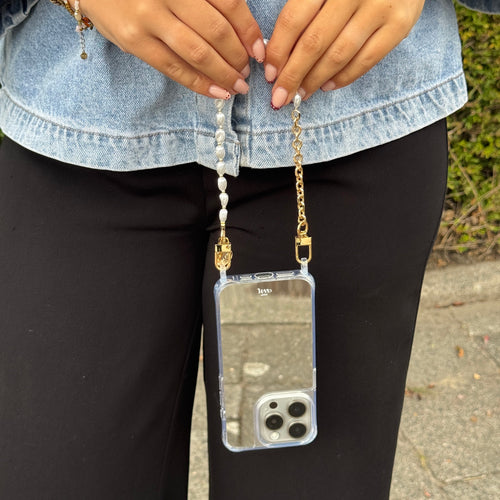 xoxo Wildhearts iPhone 17 - Over The Moon Mirror Cord Case - Short cord