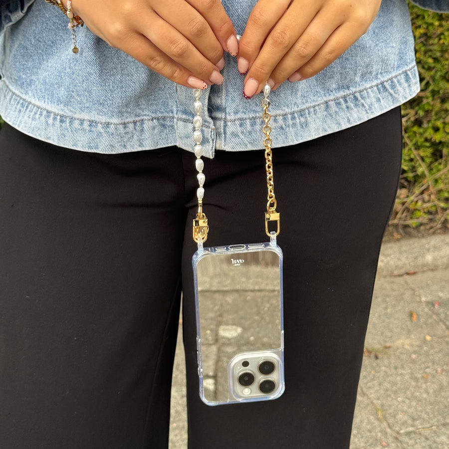 iPhone 17 Pro - Over The Moon Mirror Cord Case - Short cord