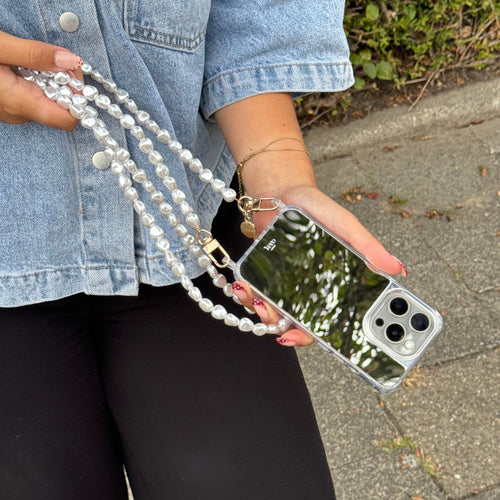 xoxo Wildhearts iPhone 15 Plus - Pearlfection Mirror Cord Case - Long cord
