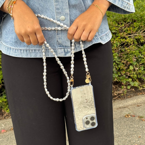 xoxo Wildhearts iPhone 15 Plus - Pearlfection Mirror Cord Case - Long cord