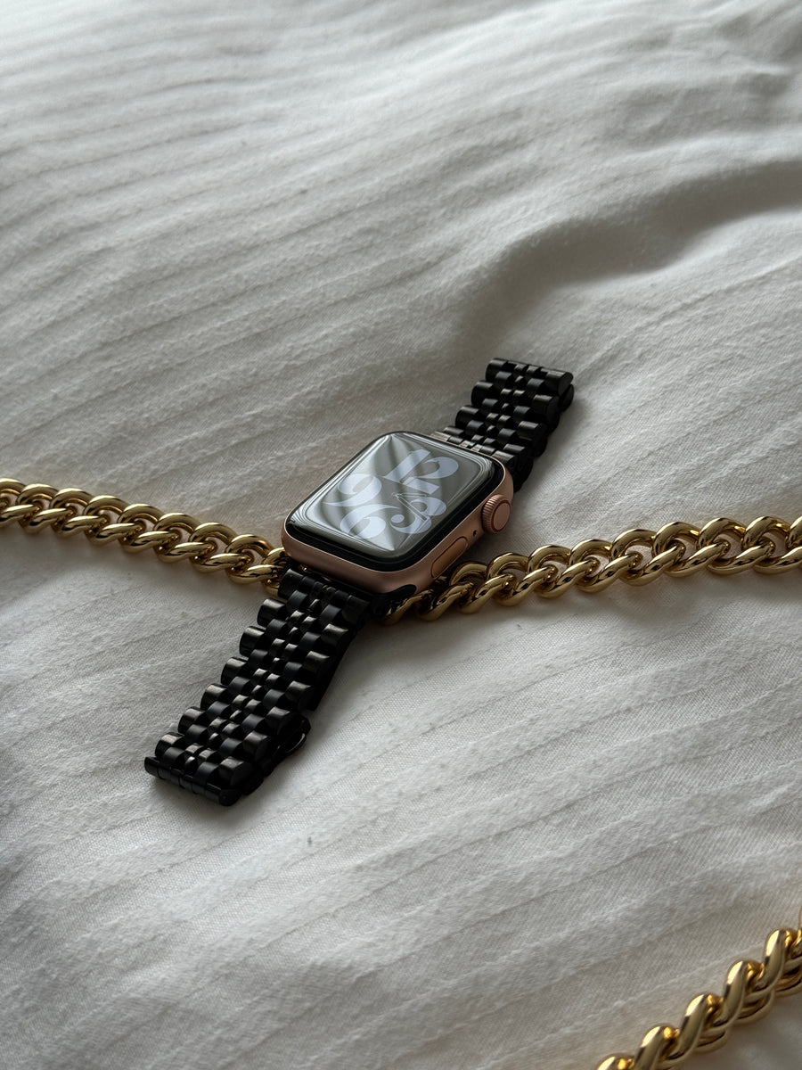 Bracelet acier Apple Watch noir