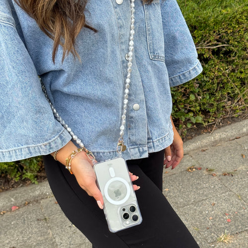 xoxo Wildhearts iPhone 13 Mini - Pearlfection MagSafe Cord Case - Long cord