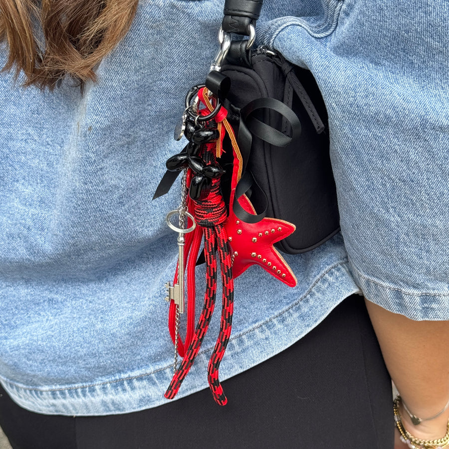 Bag Charm - Starfish - Black