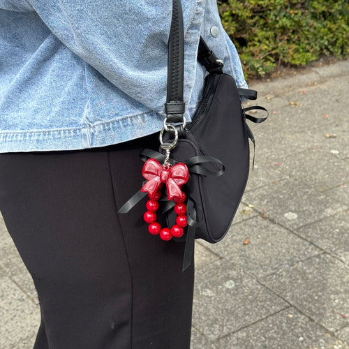 xoxo Wildhearts Bag Charm - Pearl Bow - Red